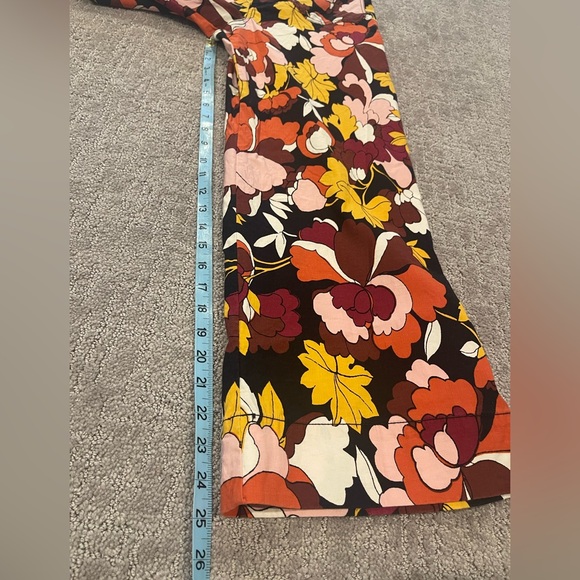 Anthropologie Maeve The Colette Multicolor Floral Wide, Cropped Pants, Size 30 - Picture 9 of 16